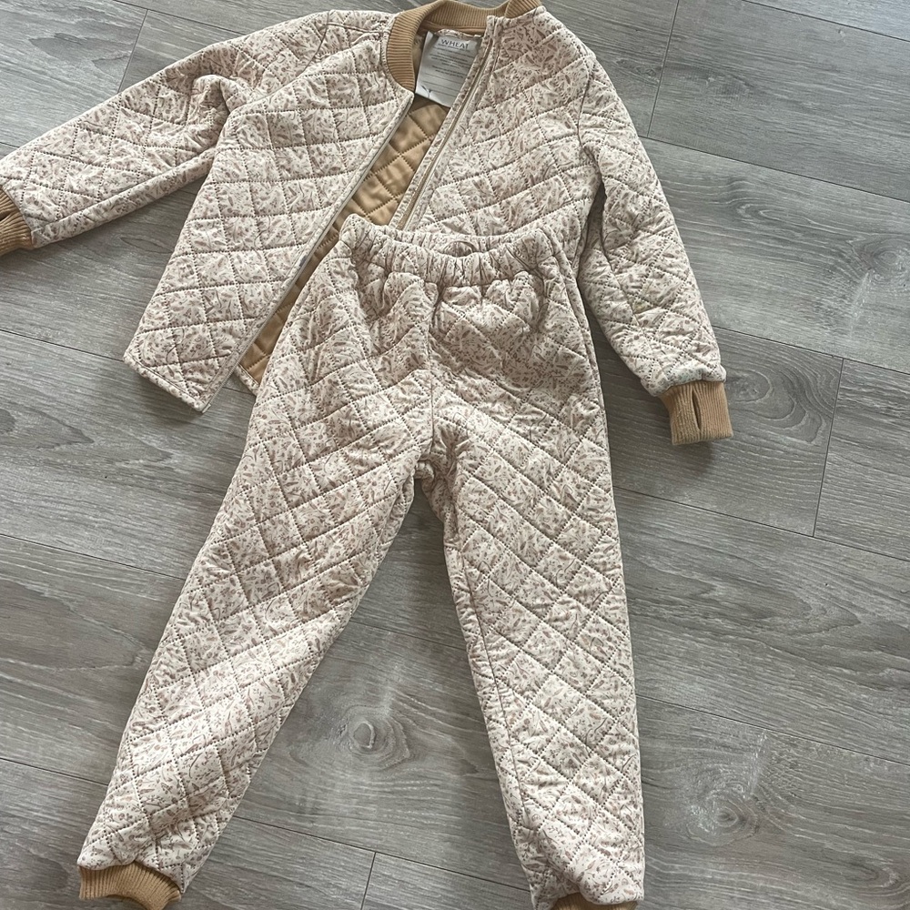 Quilted Beige Two-Piece Set